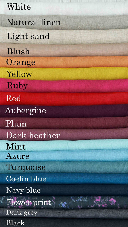 Color Card of Luxury linen bathrobe comfortable with long kimono sleeves from Baltic Linen